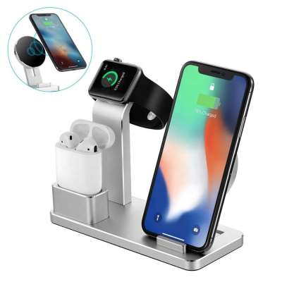 Wireless Charger Stand for phone   Watch, Charge Dock Station Charger for  Watch Series 4/3/2/1 phone X 8 XS